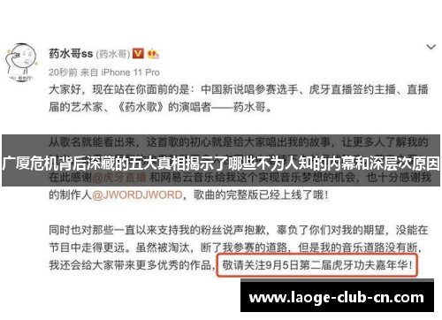 广厦危机背后深藏的五大真相揭示了哪些不为人知的内幕和深层次原因