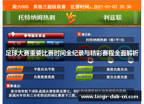 足球大赛重要比赛时间全纪录与精彩赛程全面解析