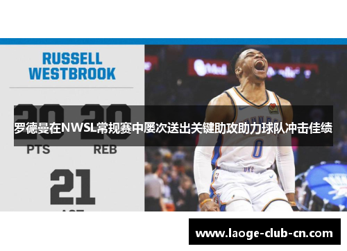 罗德曼在NWSL常规赛中屡次送出关键助攻助力球队冲击佳绩